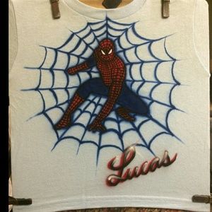 COPY - SPIDERMAN Airbrushed T-shirt Custom Made KIDS